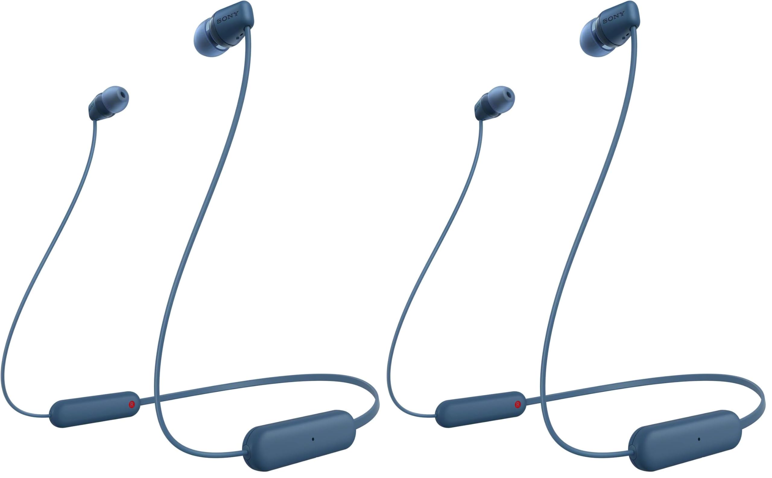 wireless in-ear bluetooth headphones blue pack of 2