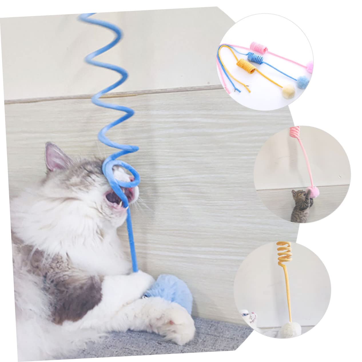 Kisangel 12pièces Chat Jouet Peluche avec Ventouse Boules De Teasing pour Chats Intérieurs Jouets Interactifs Amusants