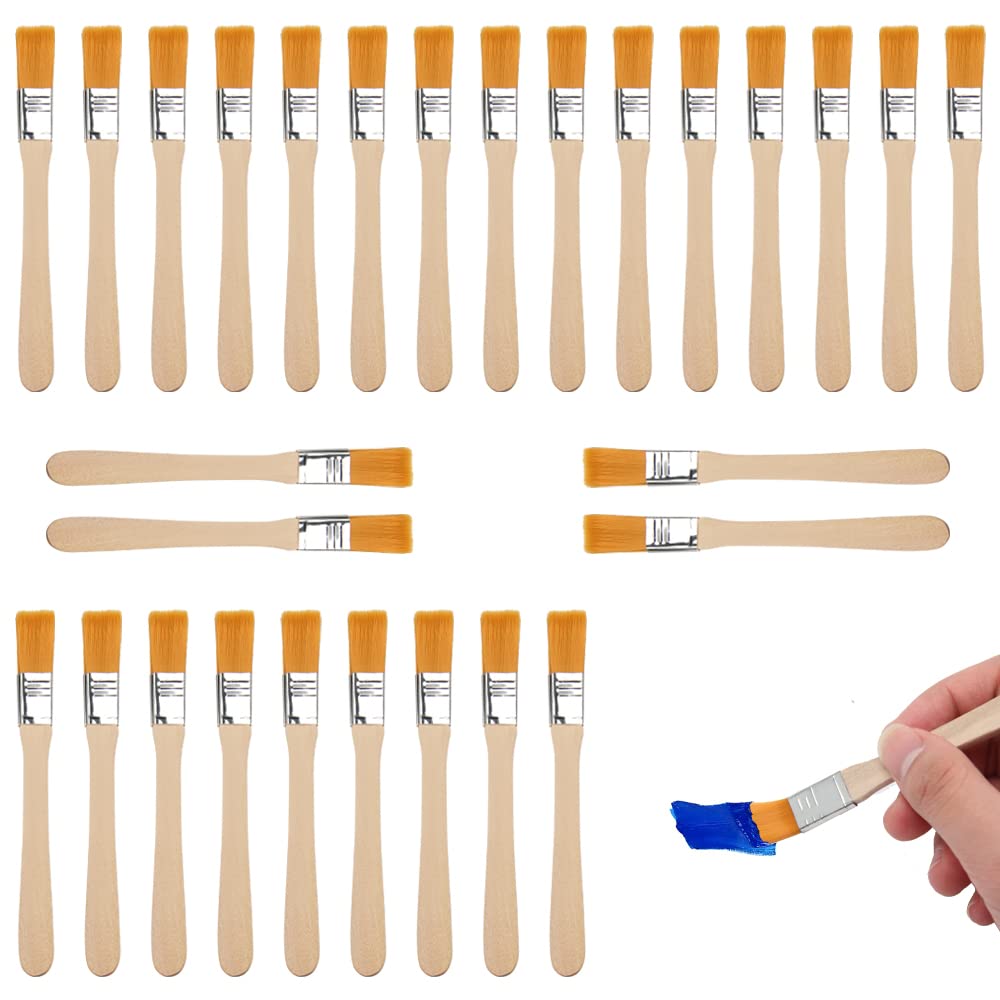 YouMen 30 Pcs Brochas Pintor Pinceles Brochas Planas Set Brochas Planas de Nylon Multifuncional Cepillo de Pintura Set para Pintura Tintes Barnices Pintura de Óleo Acrílico Acuarela