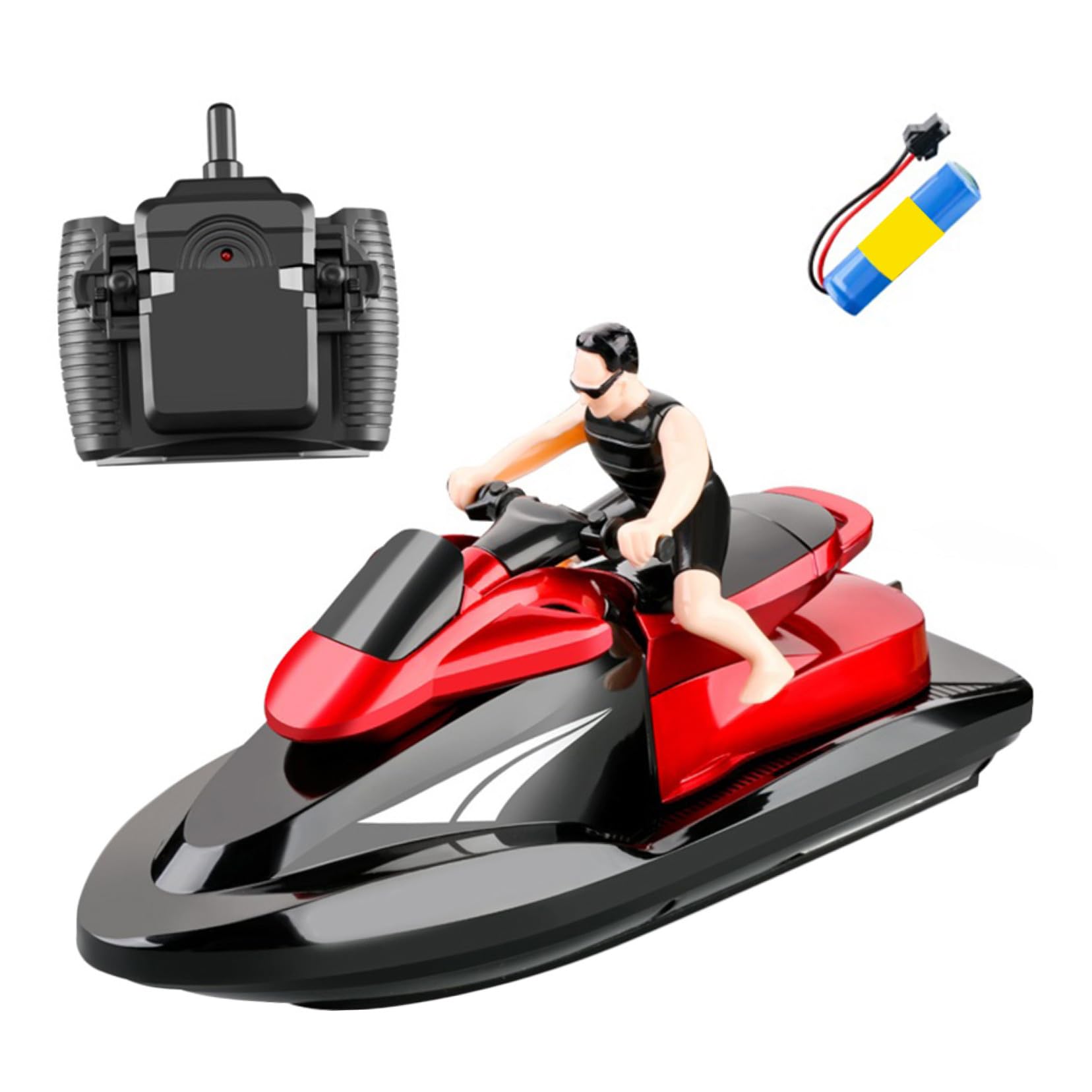 SUPVOX Barco RC de 2, 4 GHz Rojo con Batería 3, 7v 500mah en Abs