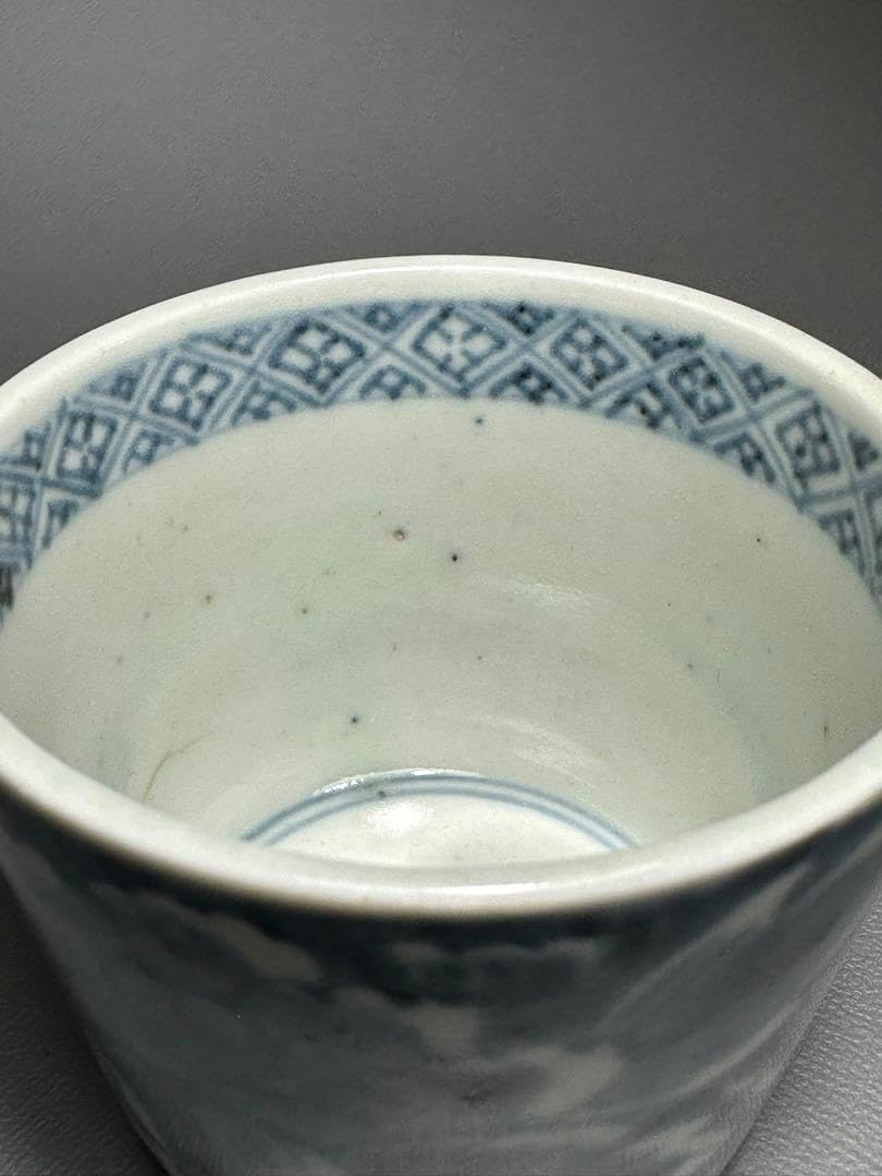 古伊万里 染付 花紋様 そば猪口 5客セット 無傷 染付蕎麦猪口