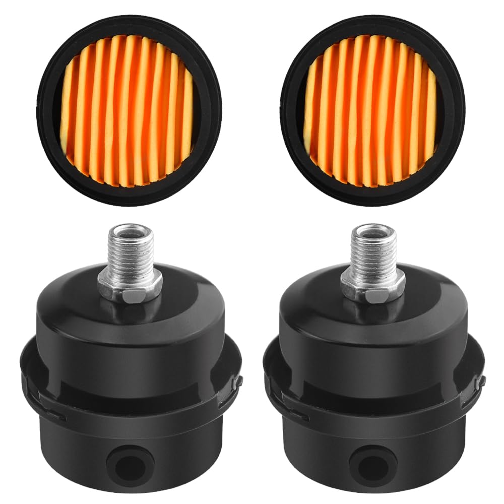 WMYCONGCONG 2 PCS 1/4" 12.5mm Air Compressor Silencer Filter Metal Air Compressor Intake Filter Noise Muffler Silencer (12.5mm) + 2 PCS Filter Element Replacement