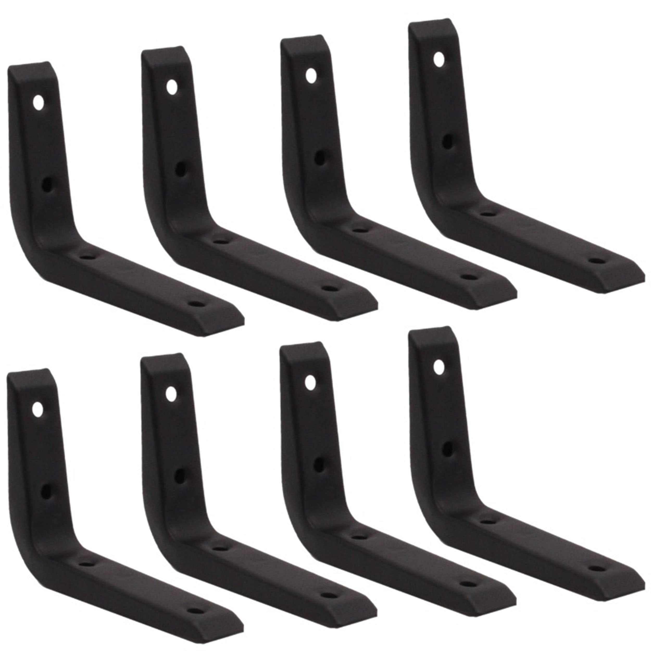Strong Shelf Bracket Reinforced 100x75mm | Black | EAI Brand | Pack of 8