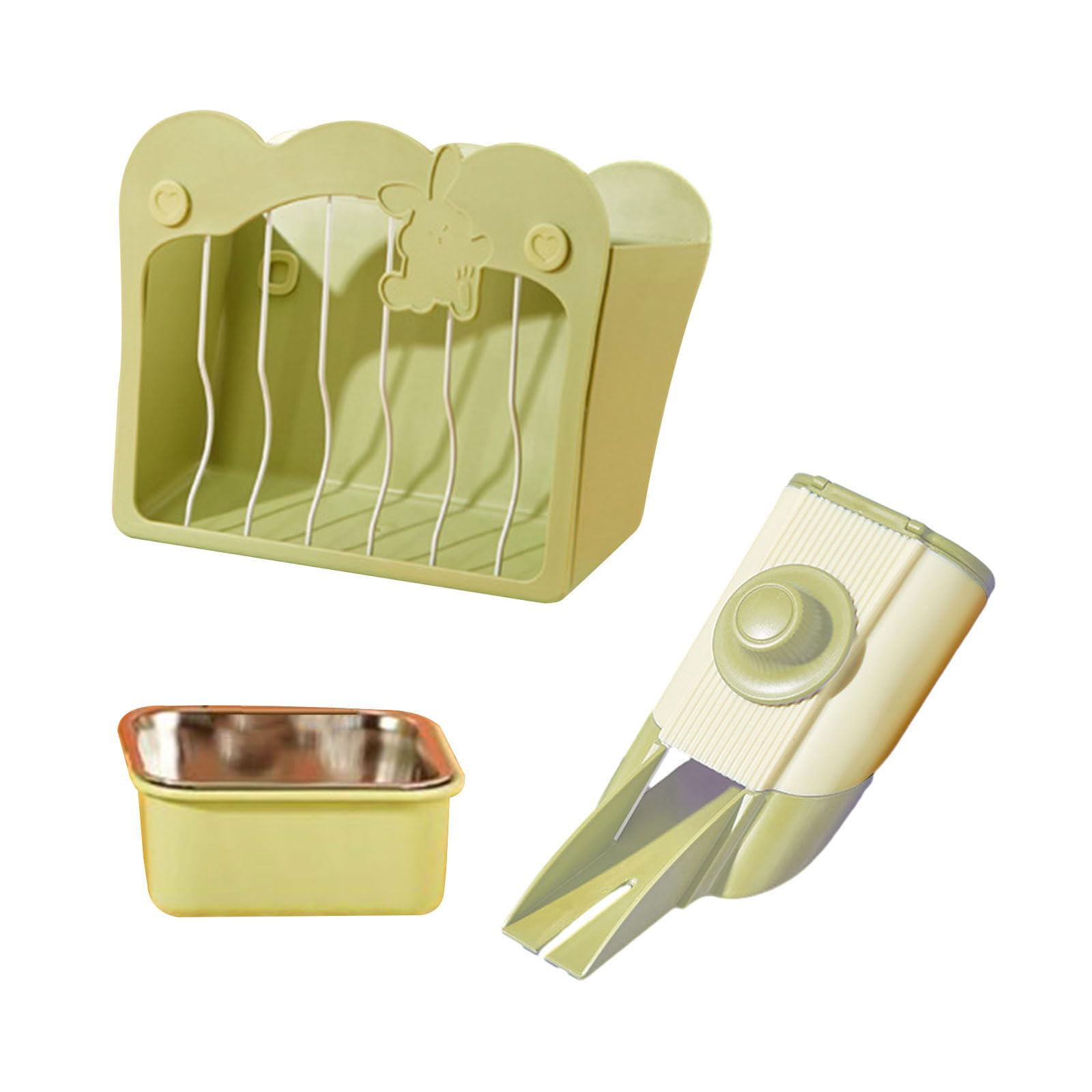 Générique 3 pièces d ' Alimentation en Foin pour Petit Lapin de Compagnie Suspendu Cage d ' Alimentation en Foin Bol de Nourriture d ' Alimentation Automatique pour Chinchillas pour Petits Animaux de