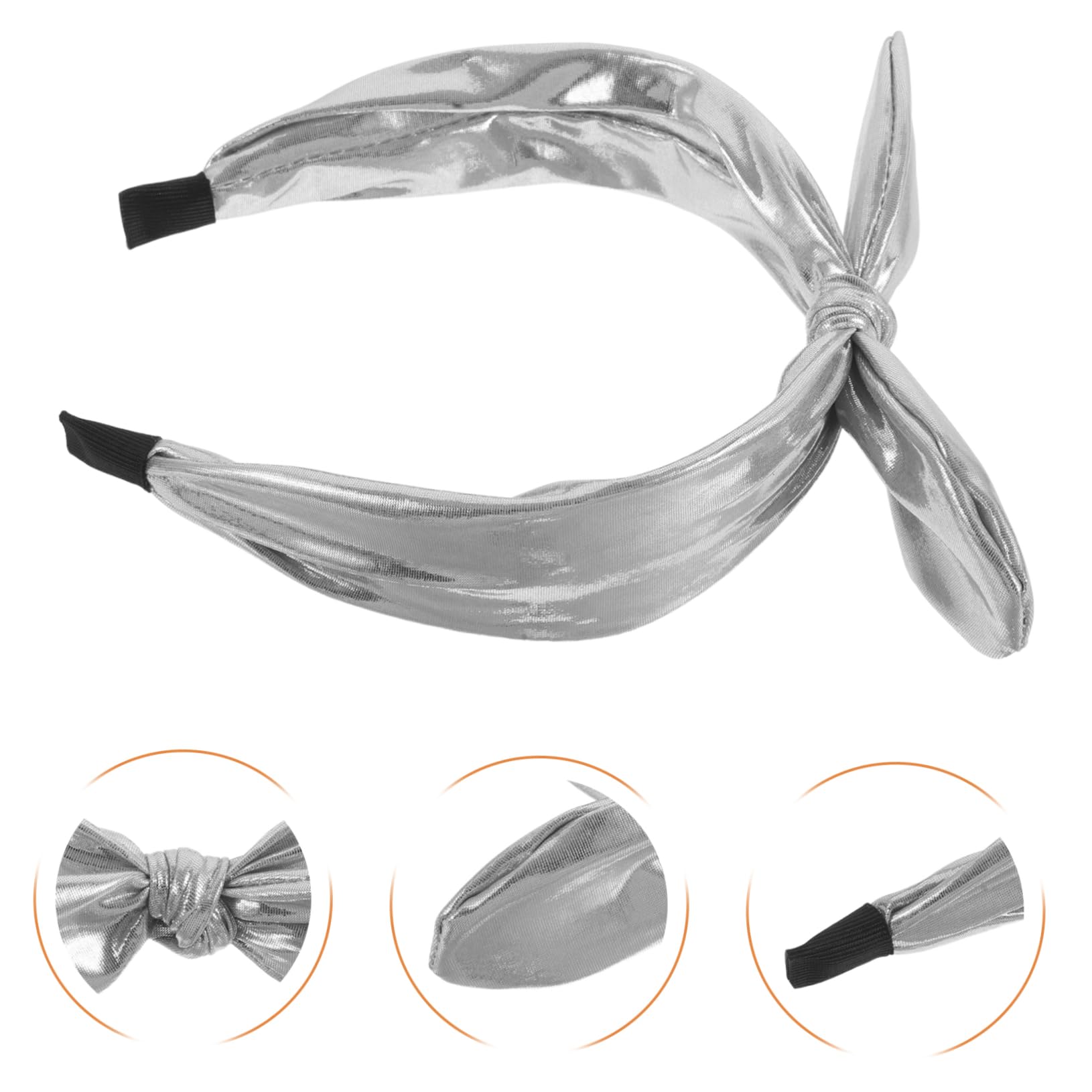 4 Piezas Diadema Ancha con Lazo Metálico Accesorio para Pelo Cómodo y Seguro Banda de Moda para Mujeres y Niñas para Fiestas Celebraciones y Diario