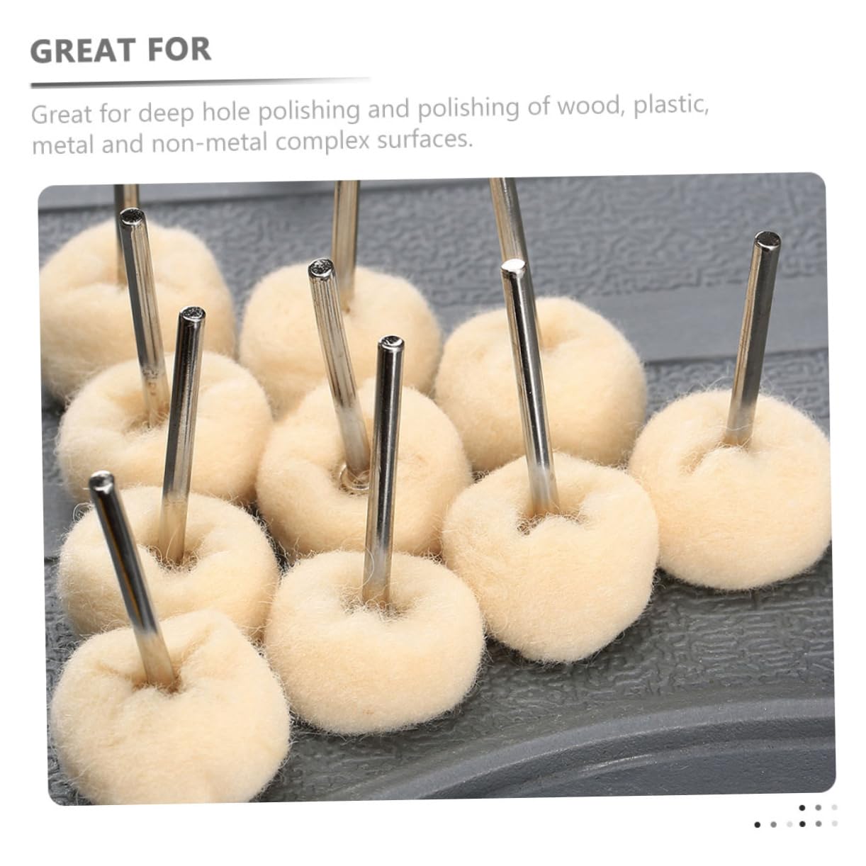 MUCKLILY 4sets Cotton Polishing Wheel Wool Buffing Pads for Jewelry Polishing Supplies 10pcs*4