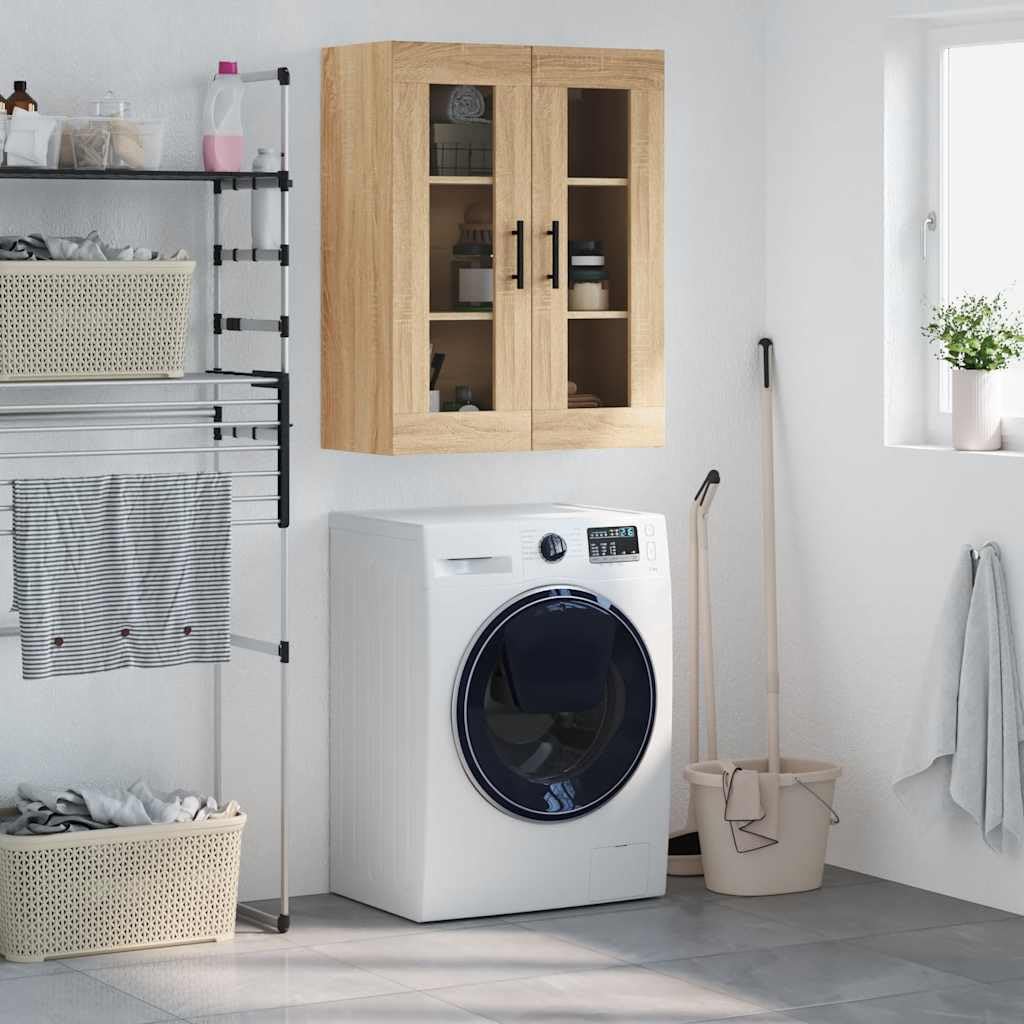 vidaXL Armoire Murale, Placard Suspendu avec Rangement, Meuble Flottant de Salon Bureau Chambre, Moderne, Chêne Sonoma Bois d'Ingénierie
