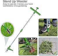 Vista 5 de 01 Extractor de malezas de pie, desbrozadora manual con 3 garras puntiagudas para jardín y patio