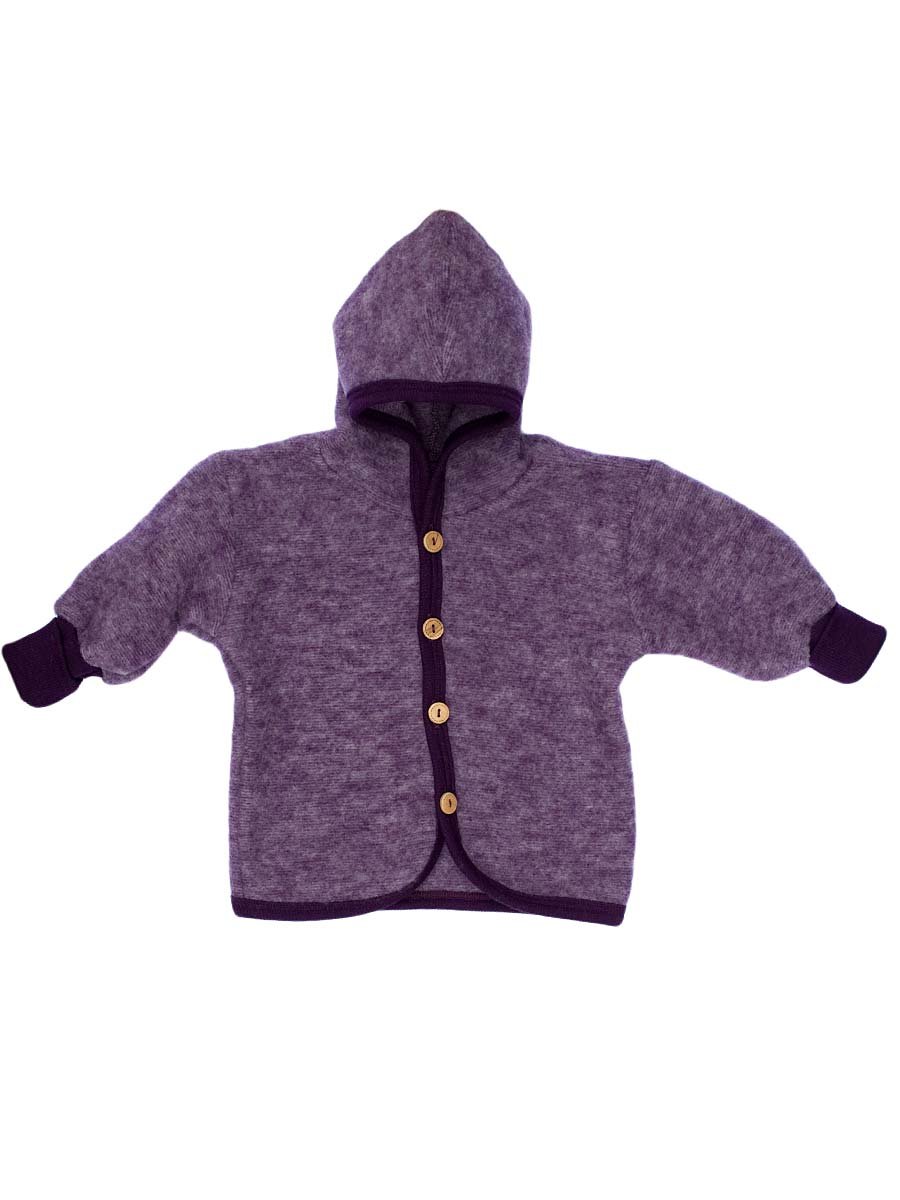 Cosilana, Baby Hooded Jacket, 100% Wool (2-3 years (Height 39-41) (EU 98/104), Violet Melange)