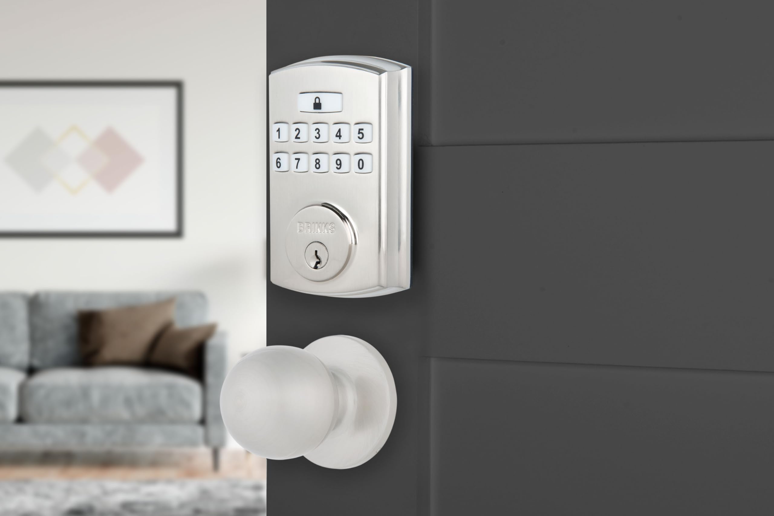 BRINKS Keyless Entry Door Deadbolt, High-Security Keypad Door Lock