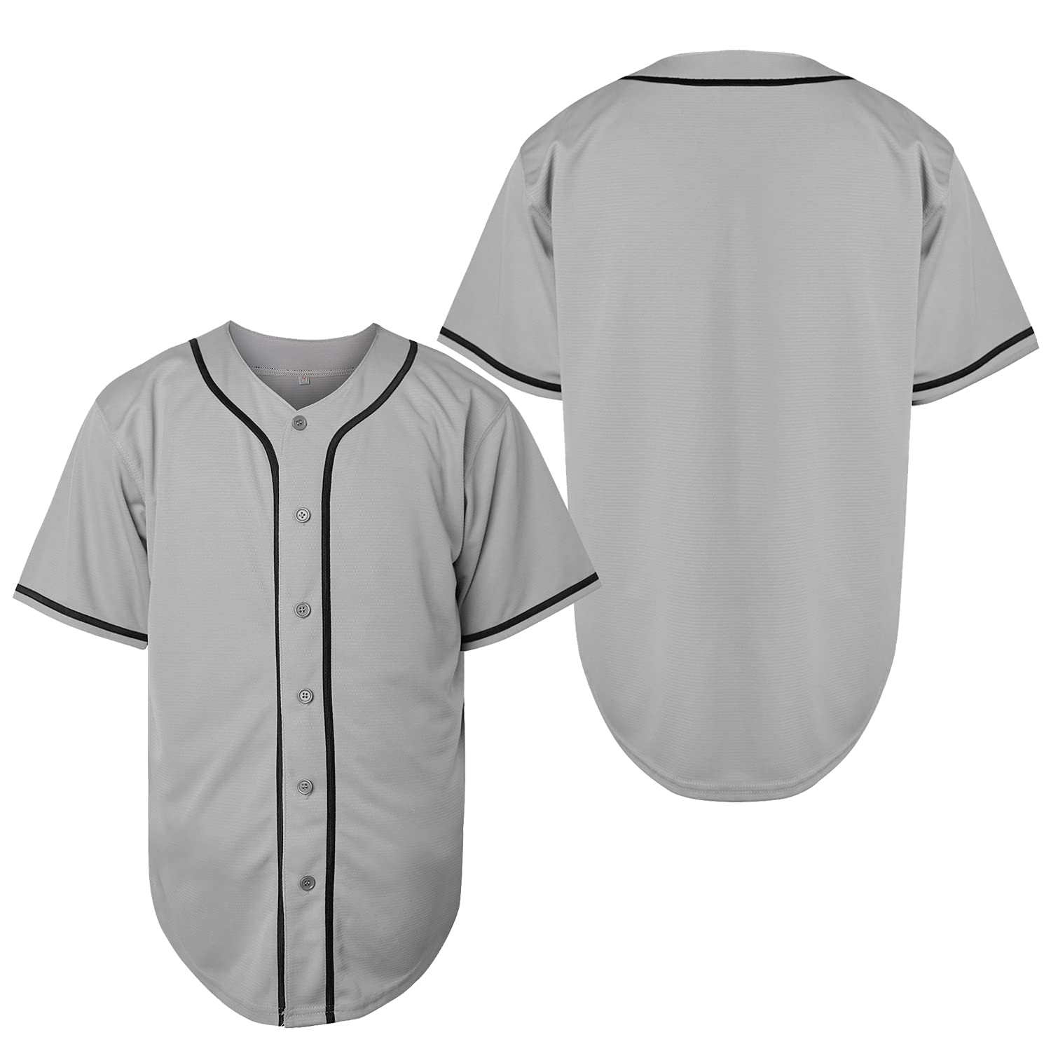 MESOSPERO Mens Button Down Shirts Short Sleeve Sports Uniforms Blank Baseball Jersey S-XXXL