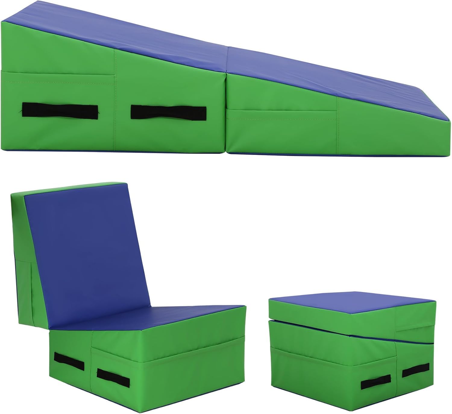 Bigacc Gymnastics Wedge Mat Incline Tumbling Mats for Home Gym,Folding Cheese Wedge Mat Fitness Skill Shape for Kids for Kids Adults Play, Home Exercise, Aerobics,Yoga