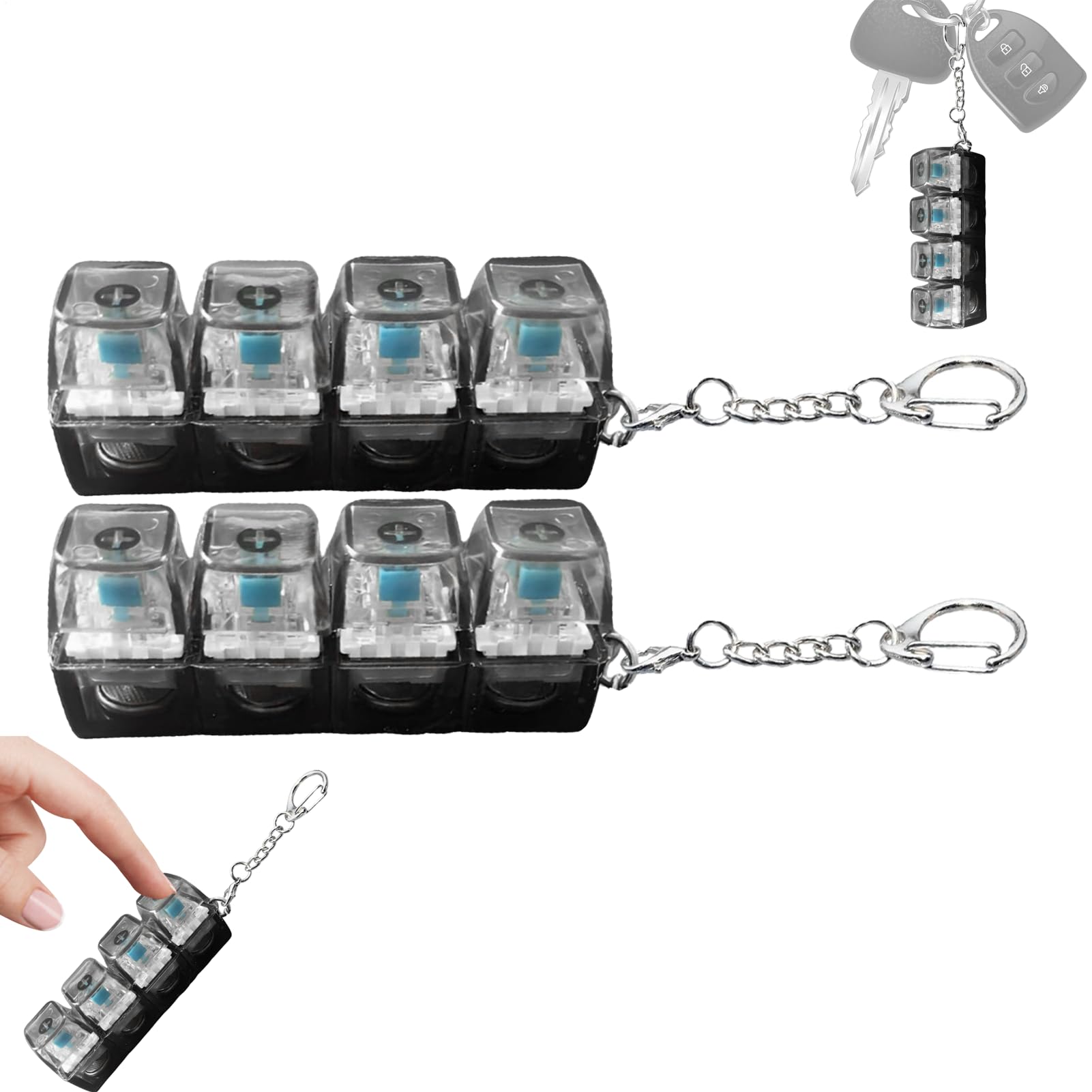 Teclado Fidget Con Luces LED - 2 Piezas, Juguete Antiestrés De 4 Botones Para Adultos Y Niños