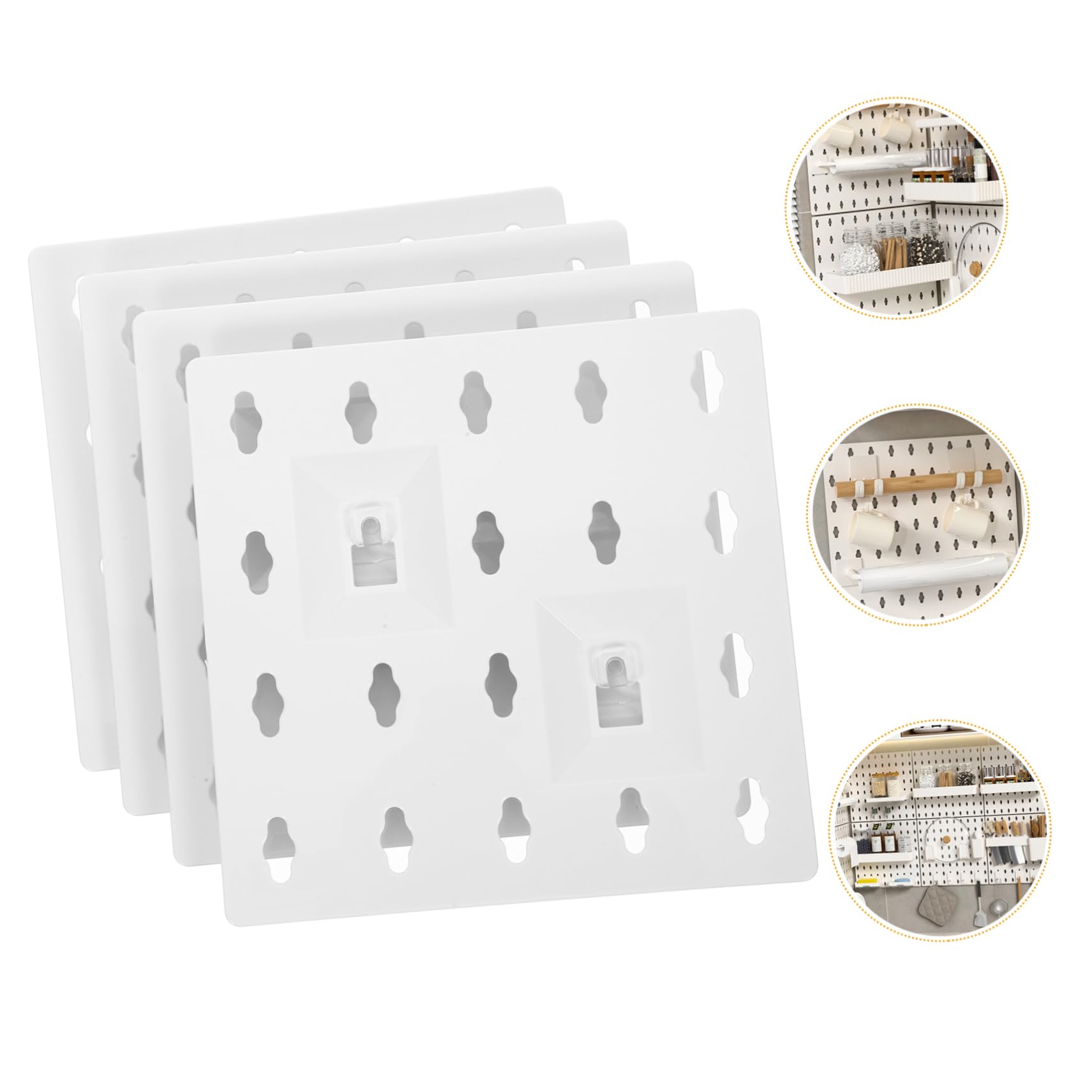 PRETYZOOM Pegboard Wall Organizer Wall Mount Kit 4pcs Display Room Kitchen Room Bathroom Study