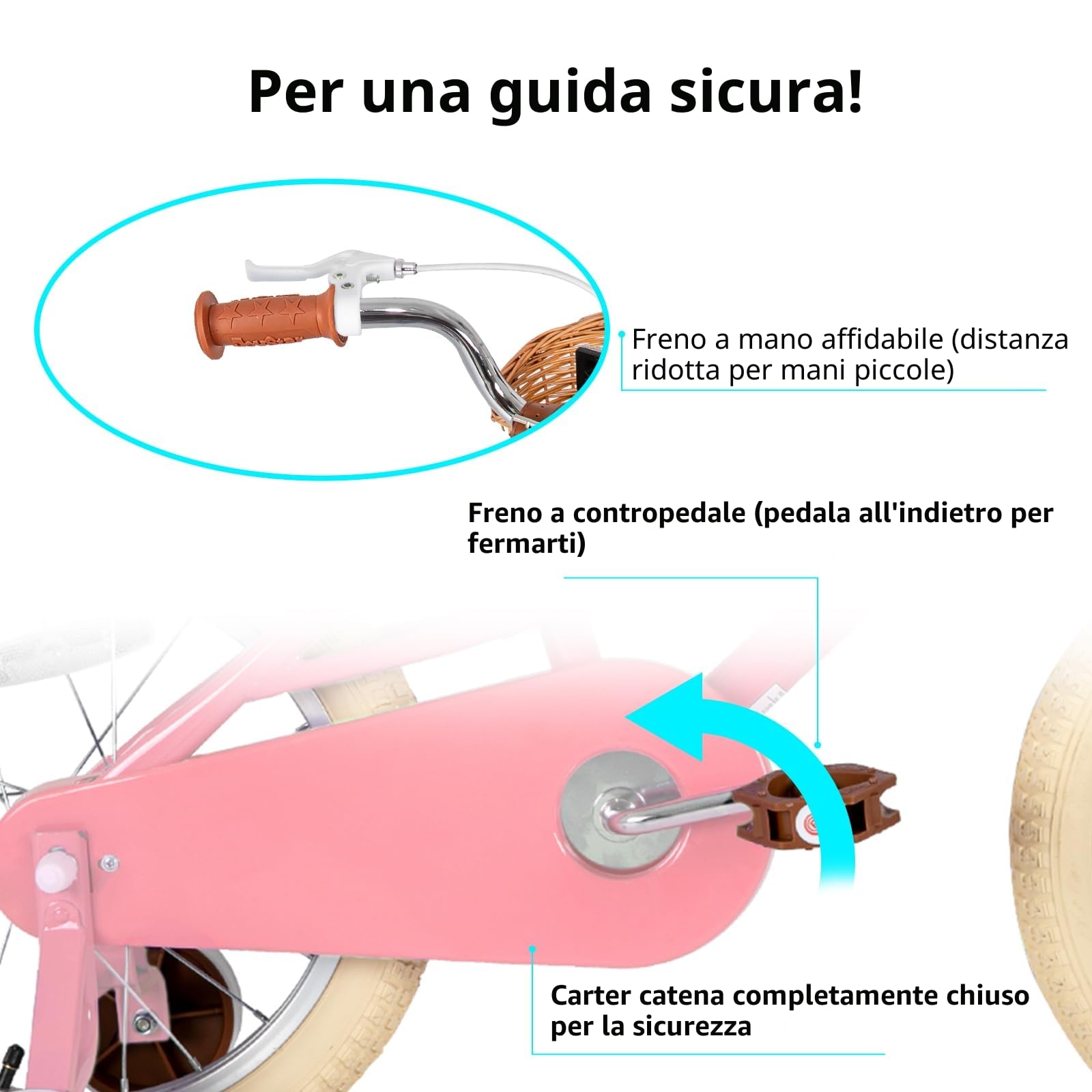 JOYSTAR Bicicletta per bambine da 12/14/16/18/20 pollici per bambine dai 3 agli 11 anni, bicicletta per bambine con rotelle e cestino, vari colori