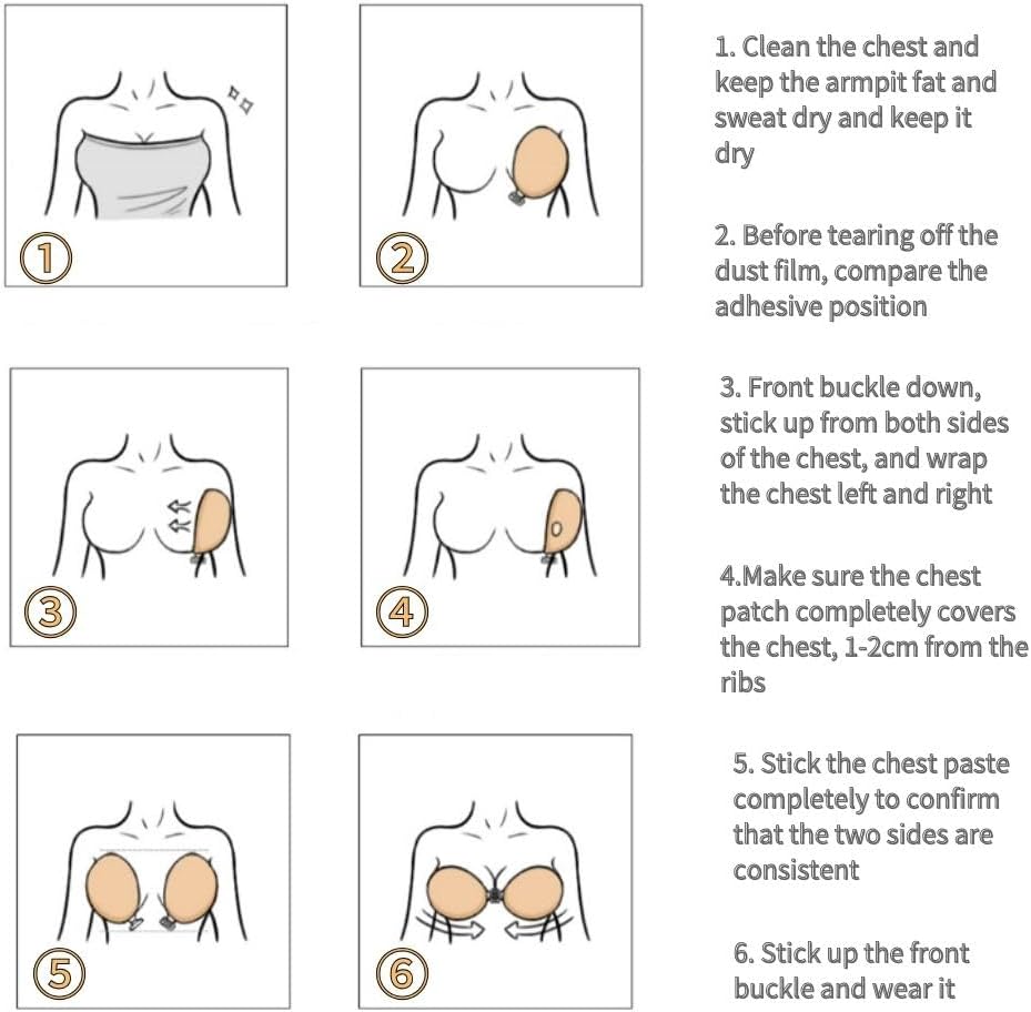 TPOLAU Adhesive Bra Sticky Bra Reusable Strapless Invisible Push up for Women Backless Dress with Nipple Covers Pasties Beige - Image 4