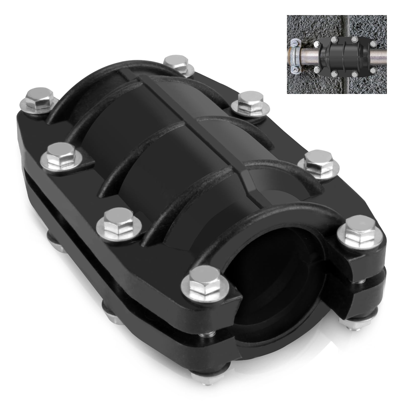 XDENGP Pipe Repair Clamp 1-1/4 inch, Water Pipe Leak Repair Clamp, Pipe Repair Kit for Plastic and Metal Pipes, Leak Stopper with Anti-Impact,