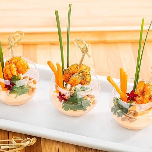 Miniatura 7 de Restaurantware Cuencos redondos de plástico de 4 onzas, 100 vasos desechables de esfera, de alta calidad, no se rompe fácilmente, cuencos de