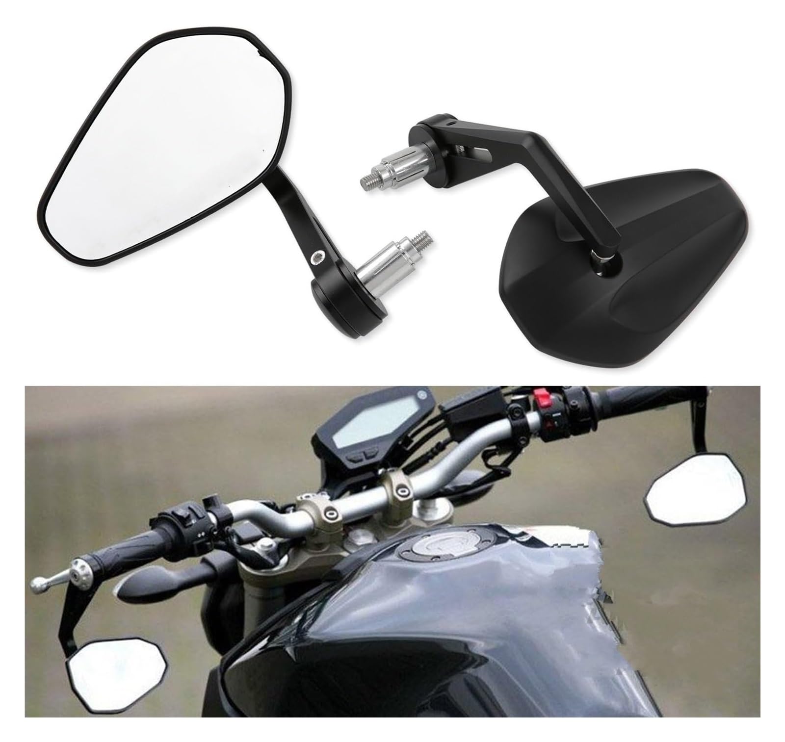 per Kawasaki da 7/8" o 1" Moto Scooter Retrovisore Specchietto Laterale Manubrio estremità del Manubrio Specchietti Ricambi Parafango Specchietti Manubrio Moto