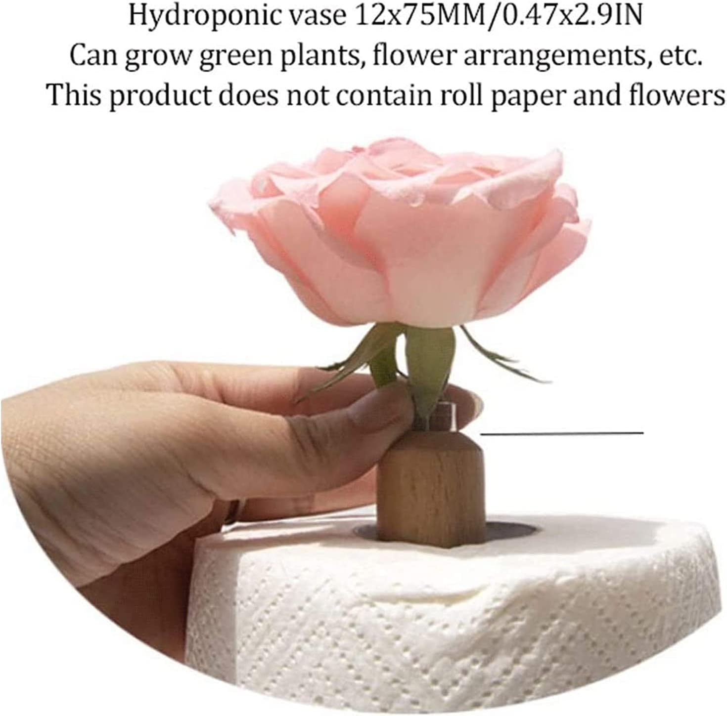 Free Standing Toilet Paper Holder Toilet Paper Holders Free-Standing Toilet Paper Holder Stand with Hydroponic Vase Kitchen Paper Towel Holders Wooden Toilet Paper Holders (Color : F)