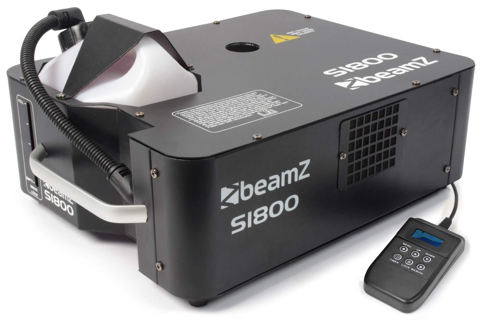 BeamZ S1800 DMX Nebelmaschine 2in1 - Vertikal & Horizontal mit 5 Liter Nebelfluid, 1800 Watt Rauchmaschine, Party Nebel für professionelle Shows, Smoke Machine für Hochzeiten, DJs, und Partys