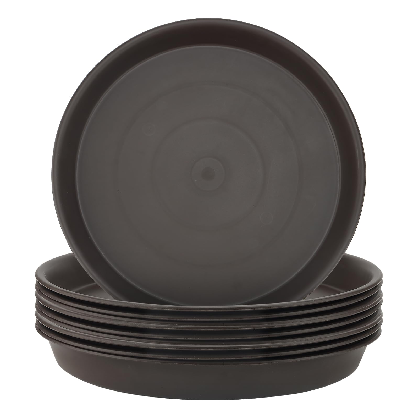 ZEONHAK 10 Pack 30cm Plant Pot Saucers, 12 Inch Plant Drip Tray, Plastic Flower Pot Tray for Garden Plant, Brown