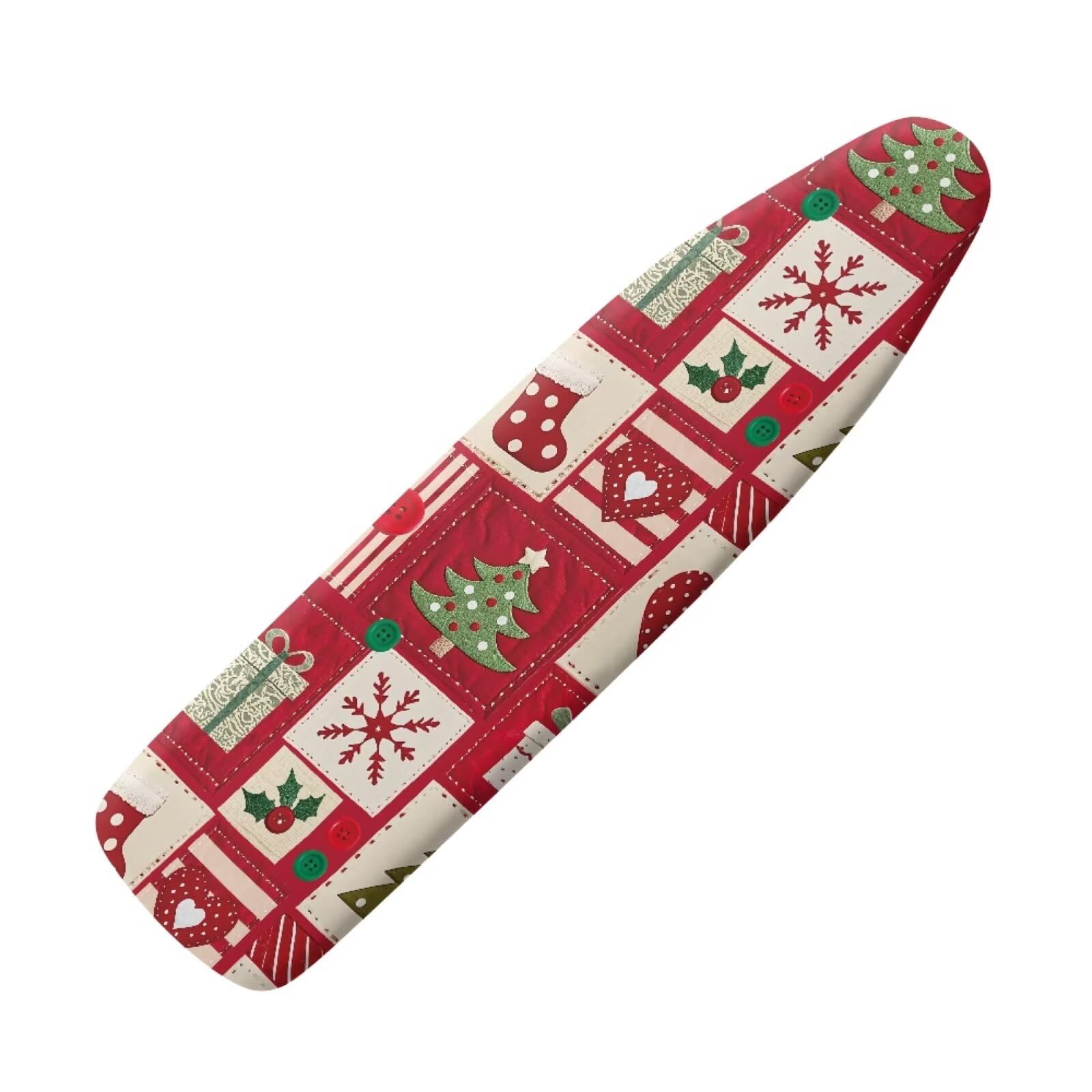 Jeiento Merry Christmas Theme Ironing Board Cover Standard Size 15x54 Heat Reflective Ironing Pad Cover Polyester Iron Pad Covers Xmas Home Decor