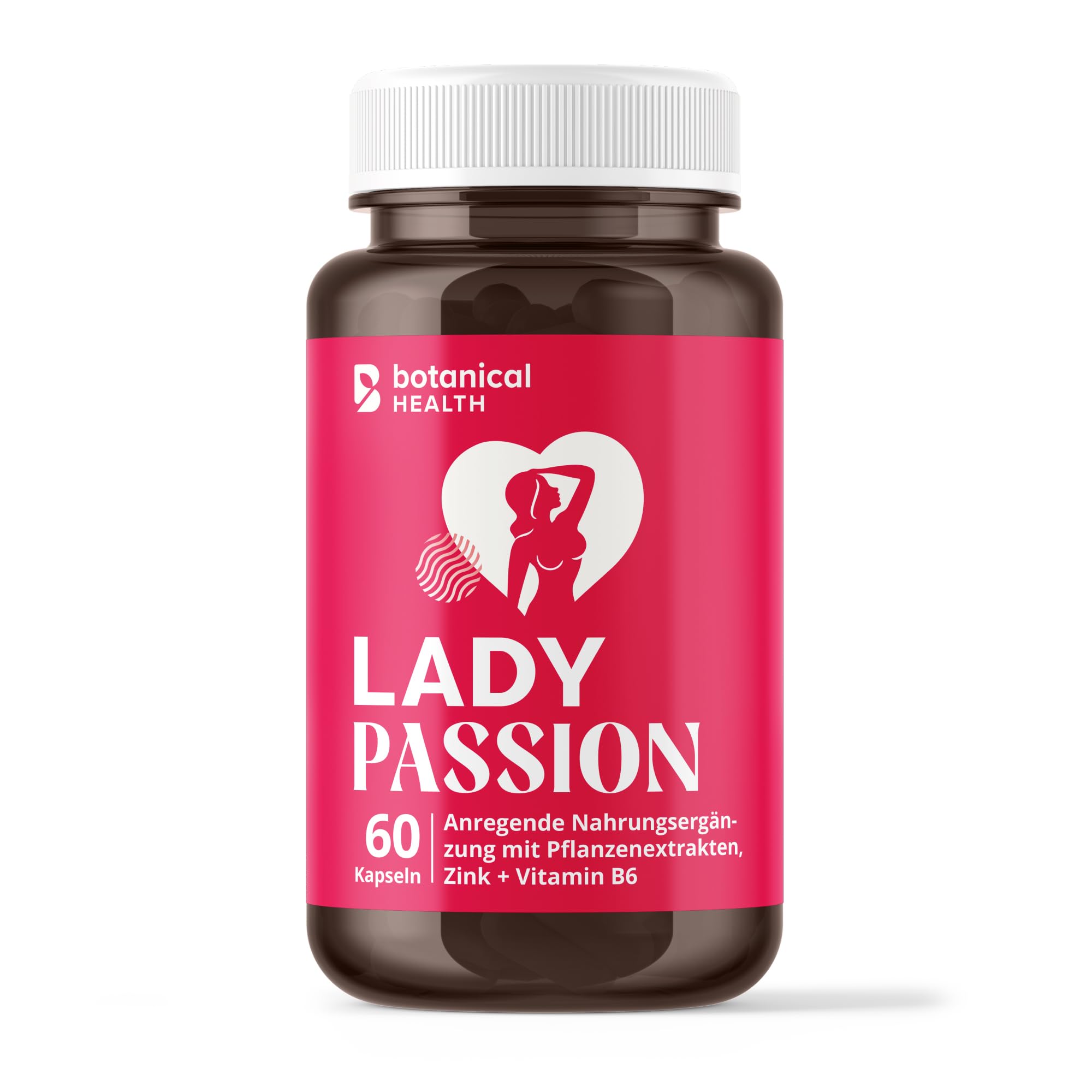 Lady Passion - Das Original für Frauen - 60 hormonfreie Kapseln mit Ashwagandha, Maca, Ginseng - Vegan & Made in Germany