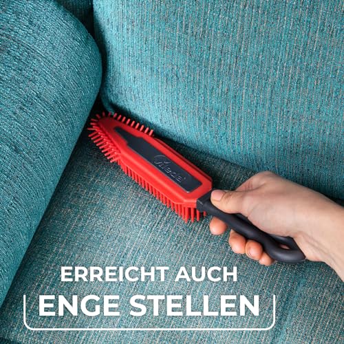 Vileda Pet Pro Elektrostatische Bürste, Tierhaarentferner für Textile Oberflächen, elektrostatische Kraft, langlebiges Silikonmaterial, ideal für Enge Stellen, ergonomisches Design, abwaschbar