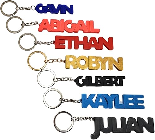 Miniatura 3 de Bold Letter Personalized Keychain, 3D Printed Keyring, Custom Name, Personalised Party Favor, 3D Printed Keychain, Stocking Stuffer (Custom)