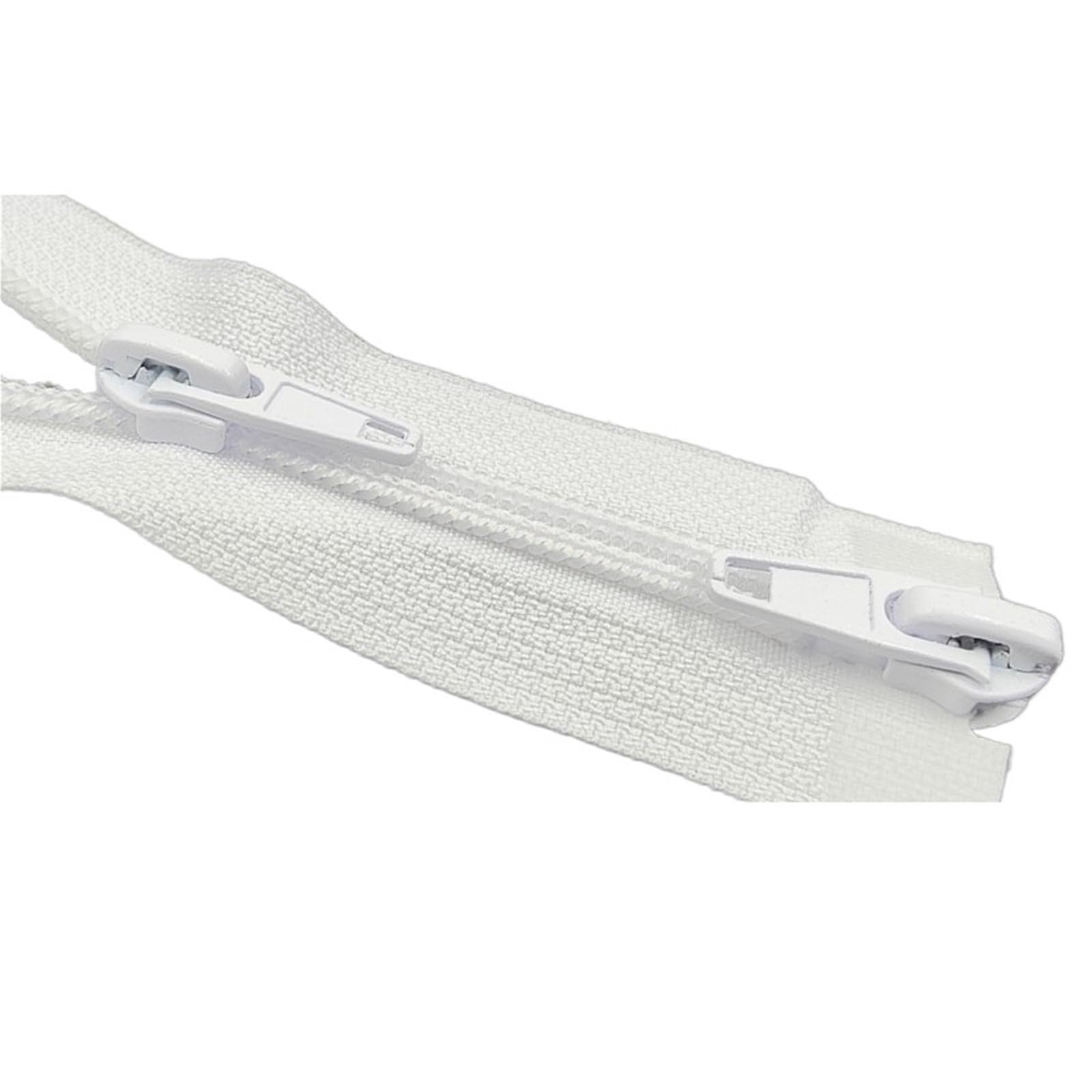 Zippers Sewing, Two-Way Separating Zipper 5# Nylon Double Slider Multicolor 60-500cm for Sewing(White-80cm)