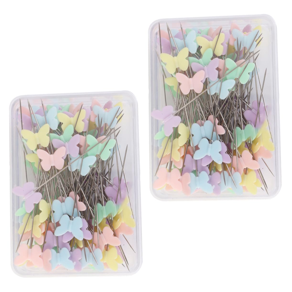 ERINGOGO Butterfly Head Straight Pins Decorative Sewing Needles 100 Pins/Box 2 Boxes Quilting and Dressmaking Accessories