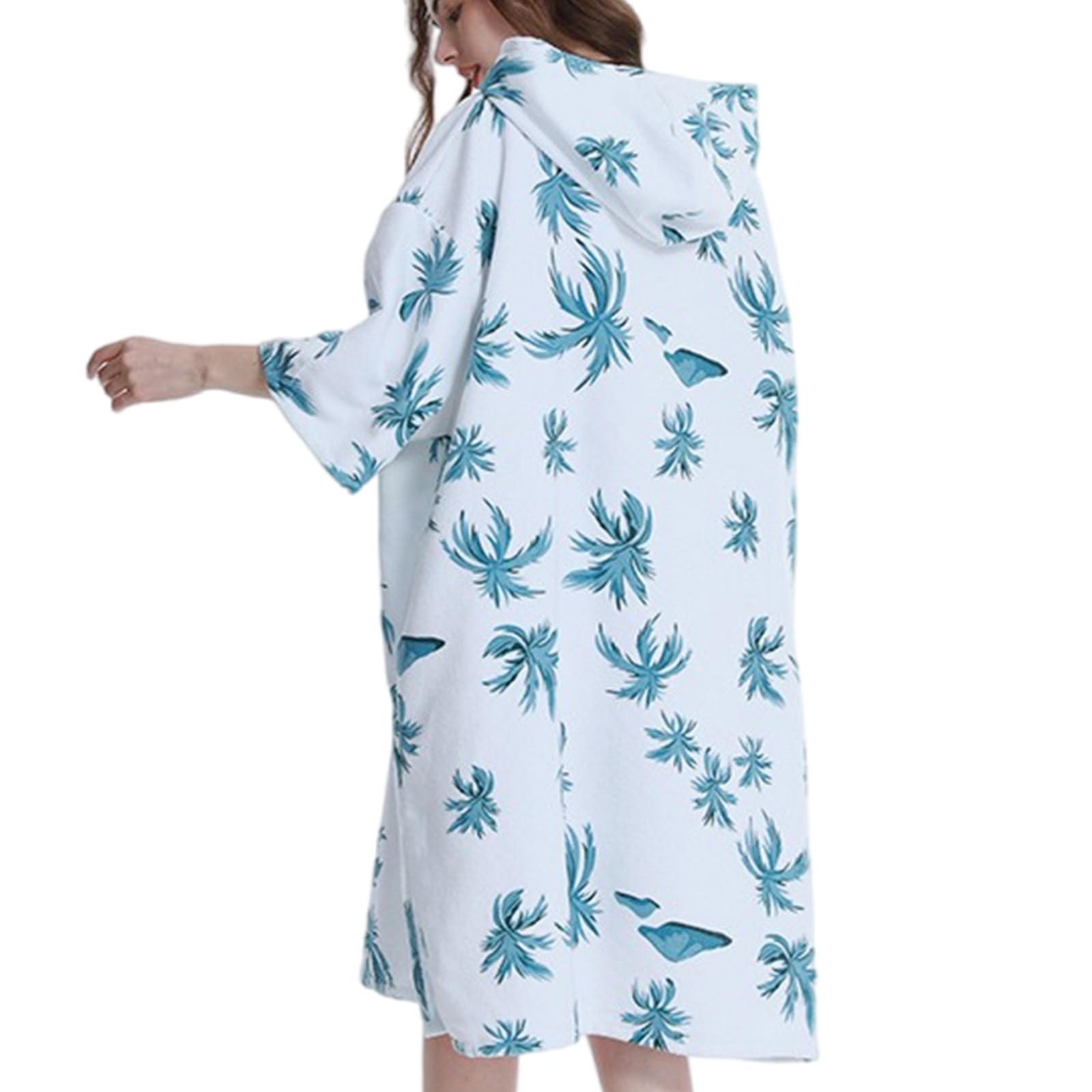 JOKOTI Quick Drying Hooded Changing Towel Poncho for Men & Women Changing Robe Towel Poncho Hoodied Robe for Wetsuit Changing