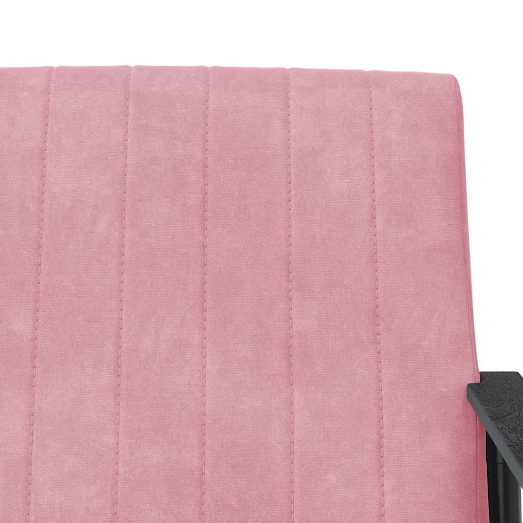 Fotel różowy, aksamitny fotel tapicerowany, krzesło do salonu z oparciem i podłokietnikami, ergonomiczny fotel wypoczynkowy, 59 x 75 x 78 cm