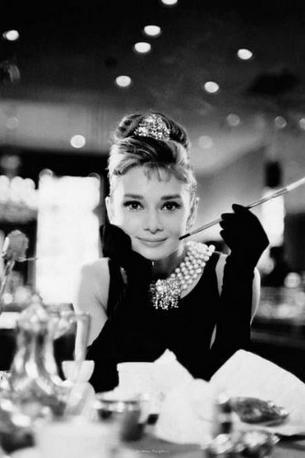 Amazon.com: BUY ART FOR LESS Officially Licensed Breakfast at Tiffanys - Audrey  Hepburn with Cigarette Art Poster - 36 x 24 Inch - Decorative Print -  Poster Paper