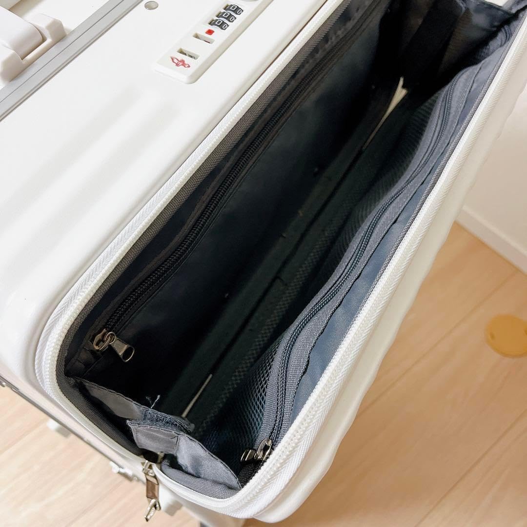 Amazon.co.jp: Mサイズスーツケース 白 TSAロック 機内持込 3～5