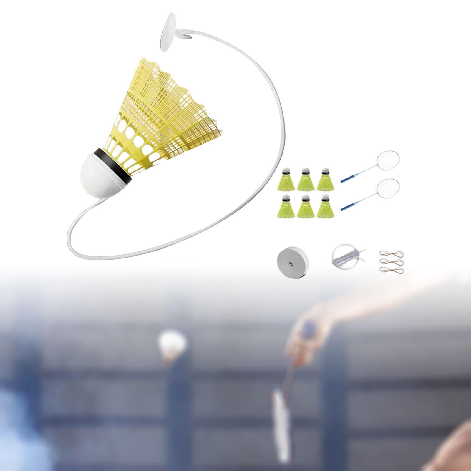 Vaveren Badminton Solo Trainer Self Practice Trainer Professional Strength Training Aid with Badminton Shuttlecock for Games Workout, Double Racket