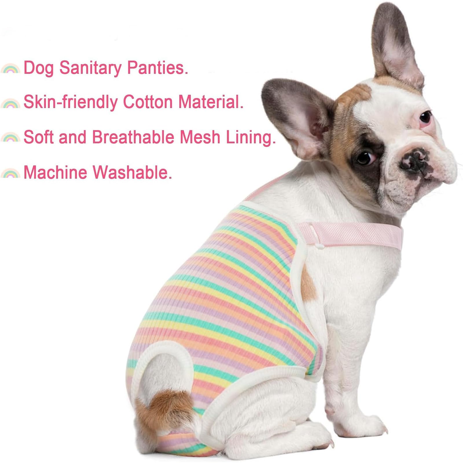 QBLEEV Pannolini per cani Mutandine sanitarie lavabili femminili con reggicalze regolabili, pannolini riutilizzabili per cuccioli di cane carino mutandine mestruali per cani in calore, biancheria