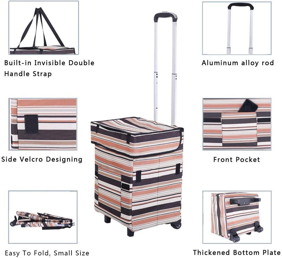 Einkaufstrolley Einkaufswagen-Trolley faltbar – 41 l Ladekapazität Aluminiumlegierung Zugstange große Kapazität… – Bild 7