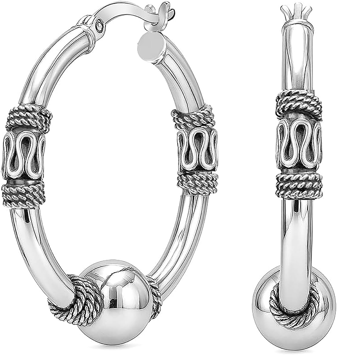 Women's Sterling Silver Hoop Earrings