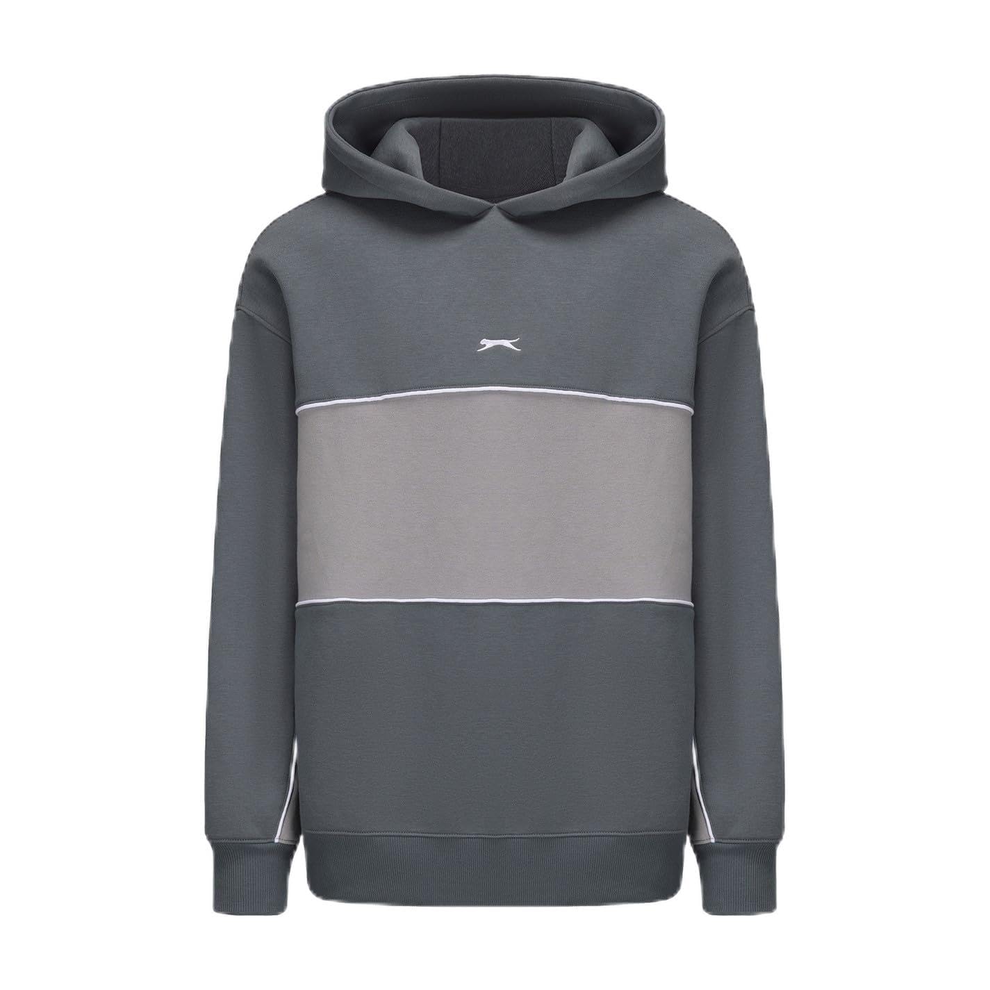 Slazenger Mens Fleece Sportswear Hoodie Long Sleeve Slate L