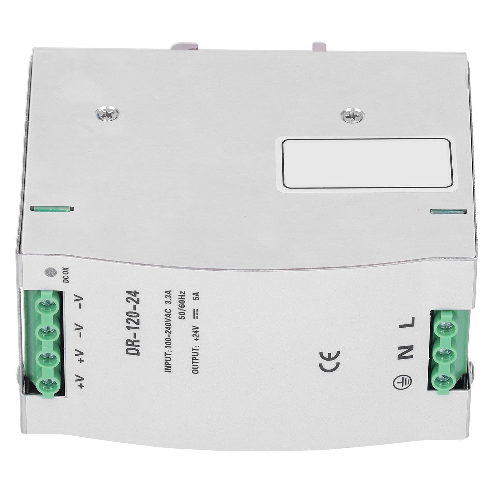 Zasilacz na szynę DIN, zasilacz impulsowy na szynę DIN BERM 24V5A 120W Adapter do sterownika Napięcie Sprzęt DR‑120-24 Pasuje do laboratorium, szkoły, domu, naprawy elektroniki DIY