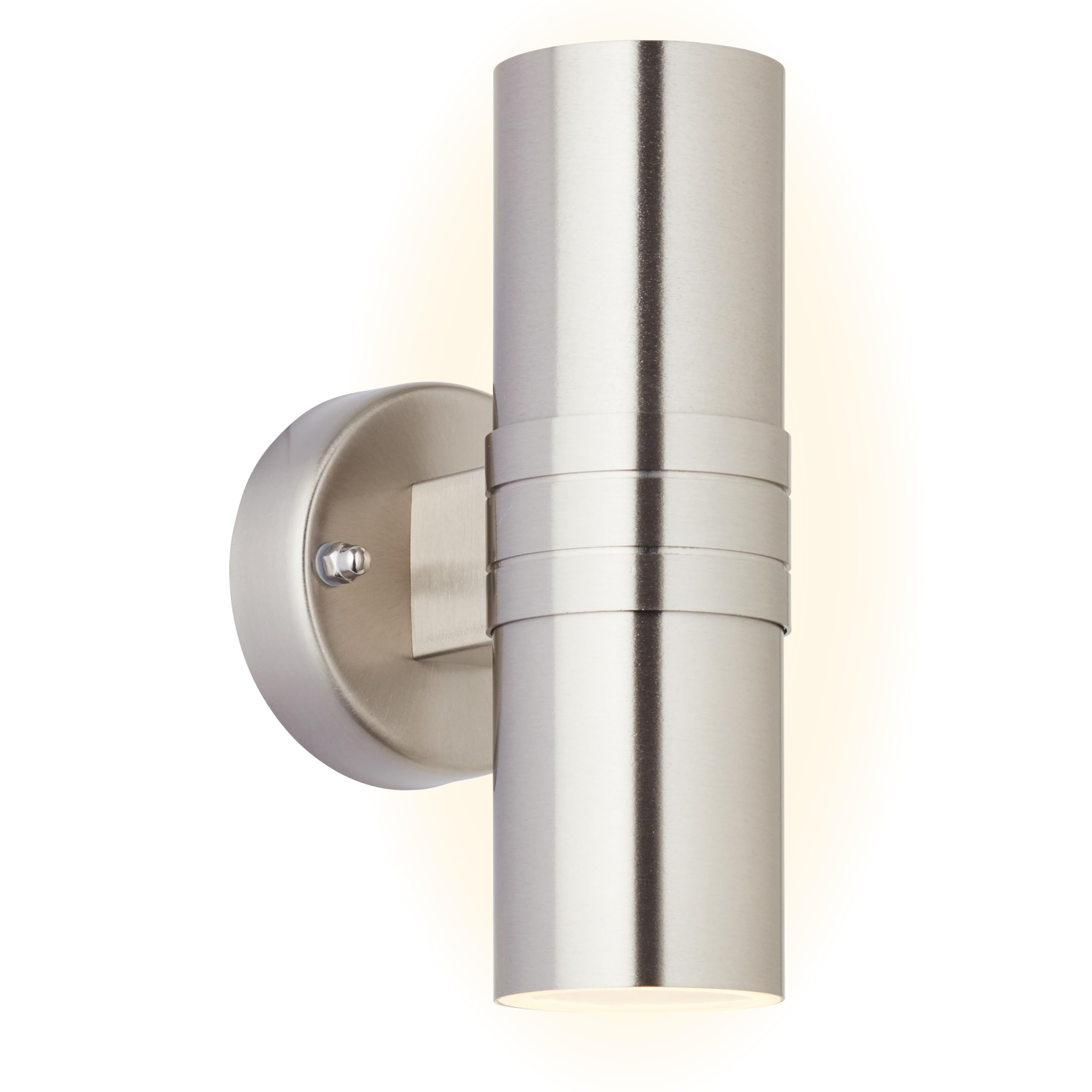 Brilliant Lampe Hanni LED Außenwandleuchte 2flg edelstahl | 2x LED-PAR51, GU10, 3W LED-Reflektorlampen inklusive, (250lm, 3000K) | IP-Schutzart: 44 - spritzwassergeschützt