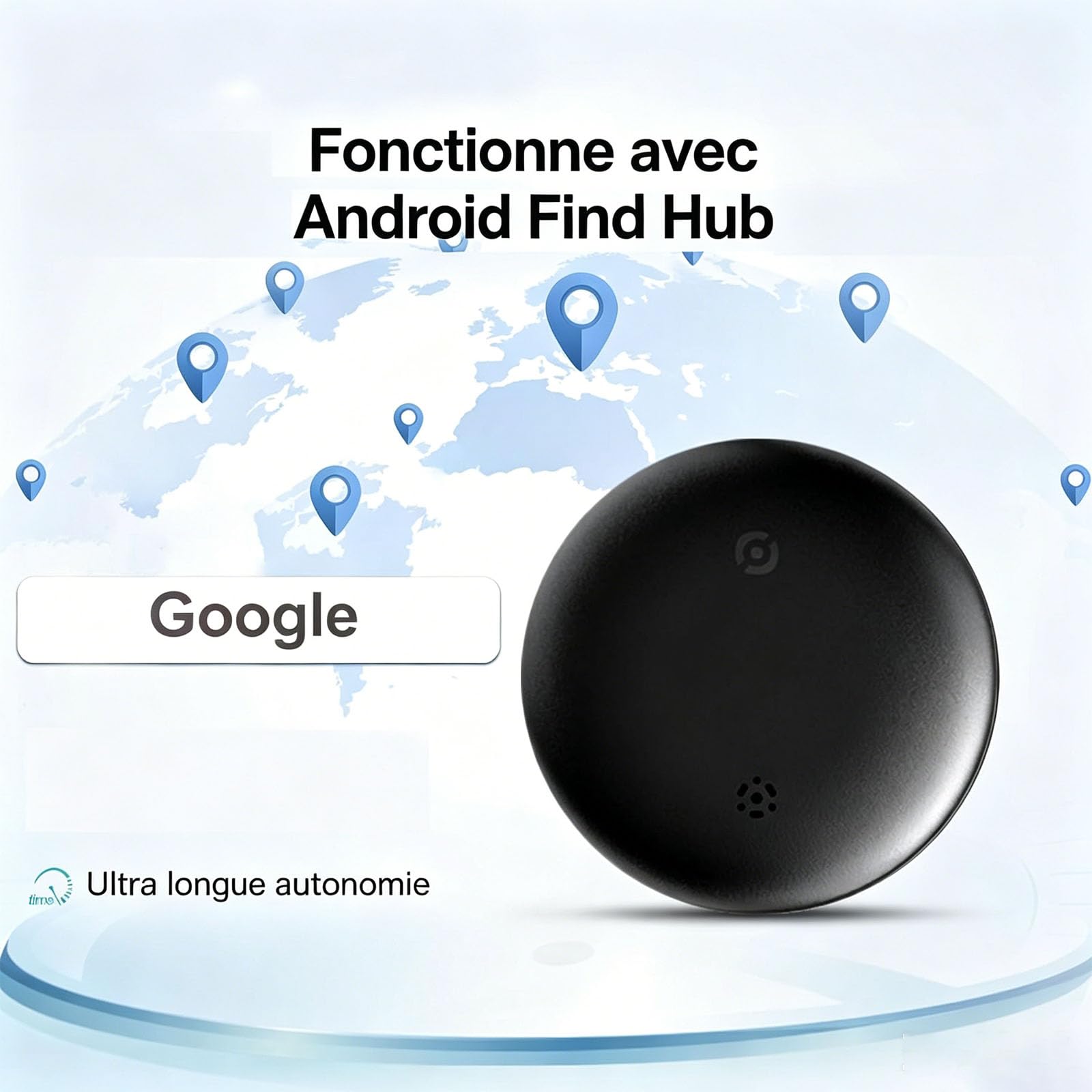 Vitivie Tracer GPS, Vitivie GPS GP90 Tracker Bluetooth Anti-Perte, Traceur Intelligent pour Clés Animaux Et Portefeuilles - Compatible avec L'application Find My D' Apple/Android (Noir)