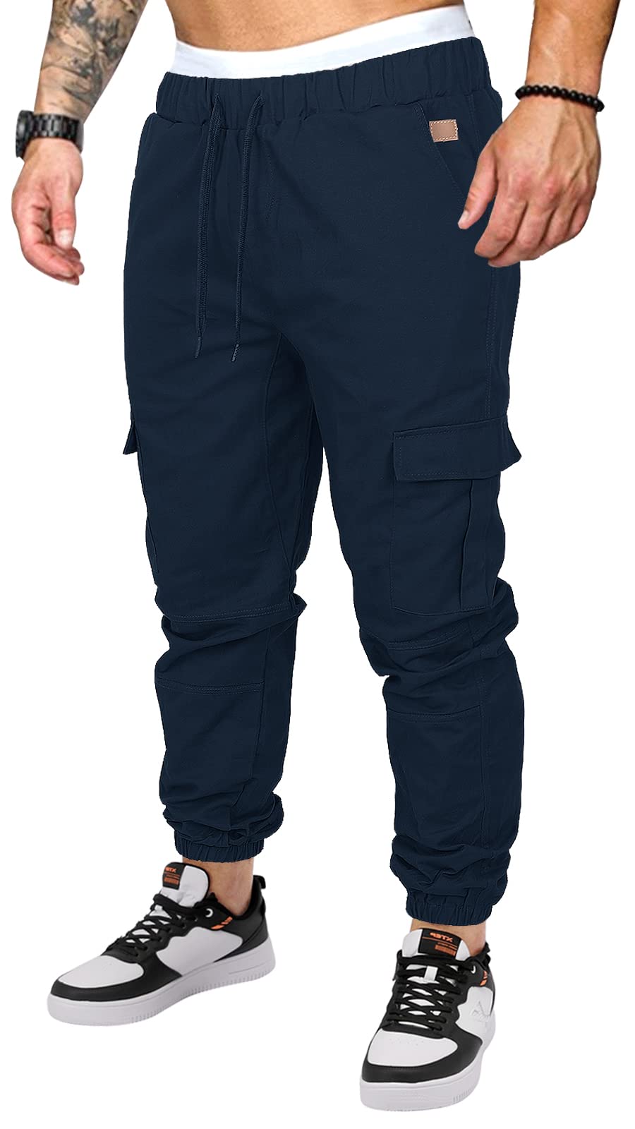 OUTSON Mens Fashion Joggers Sports Pants Casual Cotton Cargo Pants Gym Sweatpants Trousers Mens Long Pant
