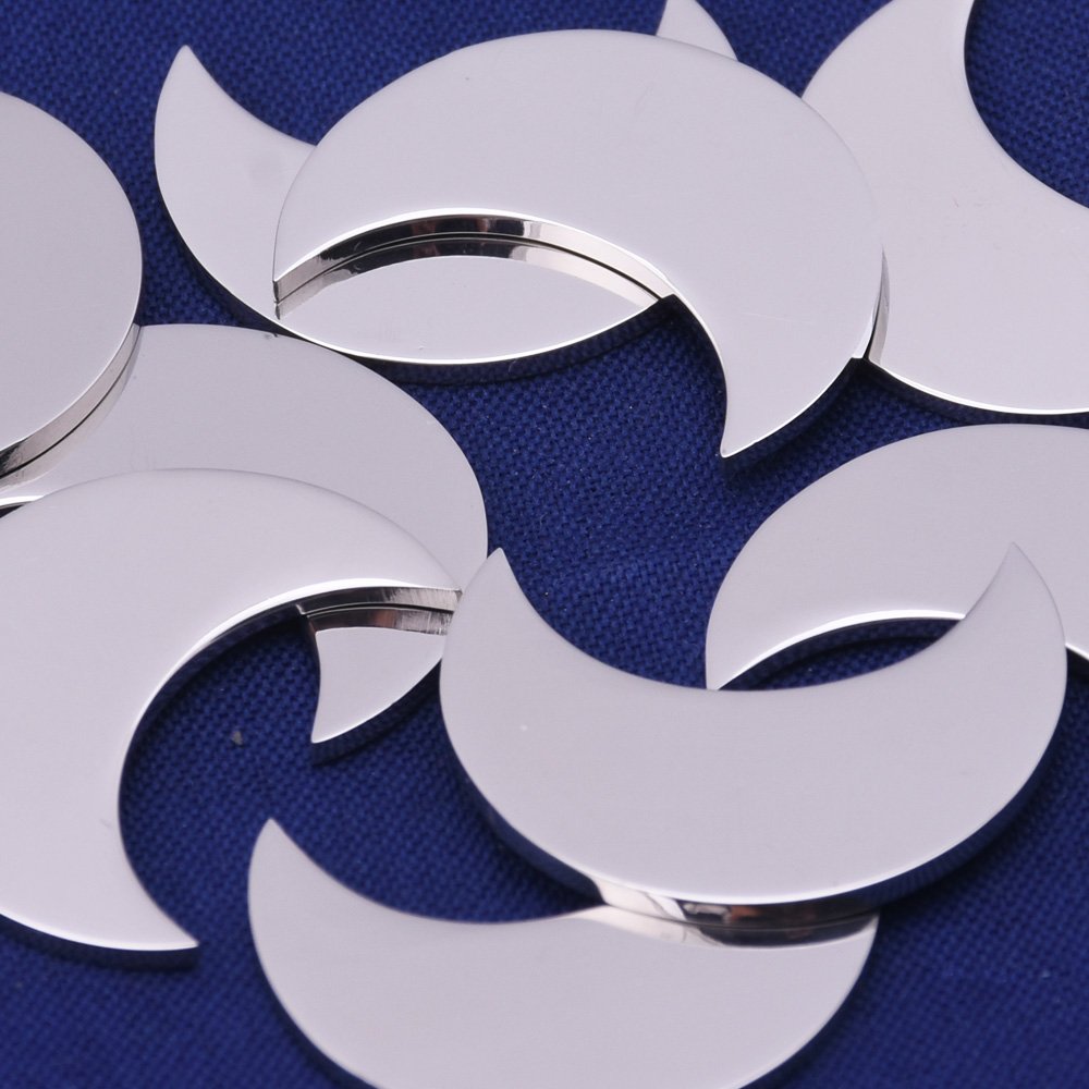 Rosebeading 10pcs tibetara 19mm Crescent Stainless Steel Stamping Blank Tags Diy Craft Making Discs