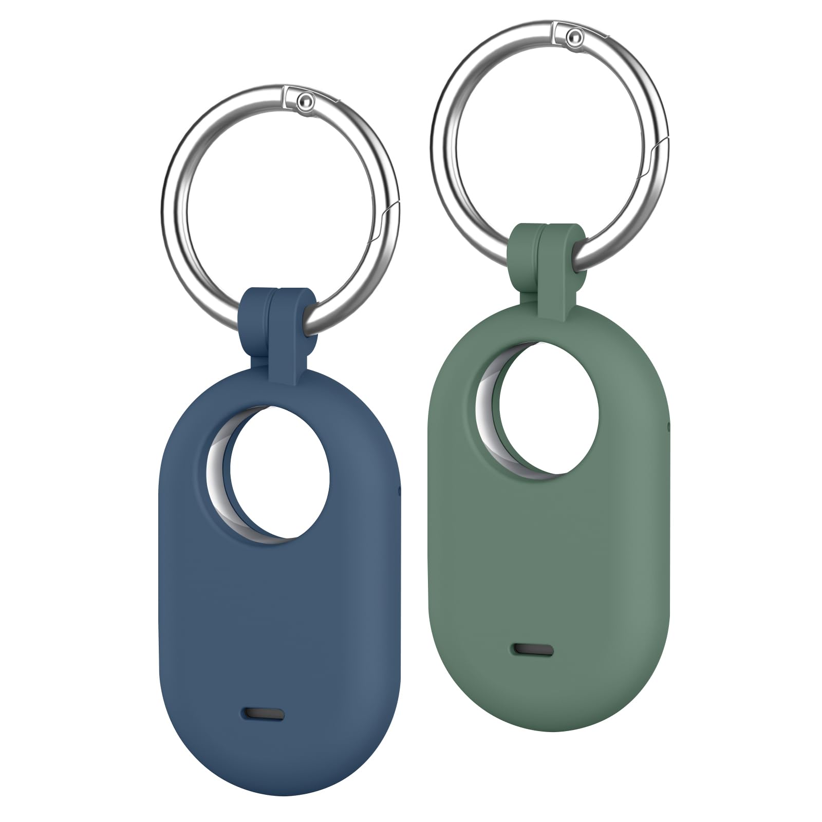 Tobfit 2-Pack Holder Case Compatible with Samsung Galaxy SmartTag 2, Protective Silicone Case for Galaxy Smart Tag 2 with Keychain for Pets,Keys,Luggage and More - Navy Blue+Green-image-48