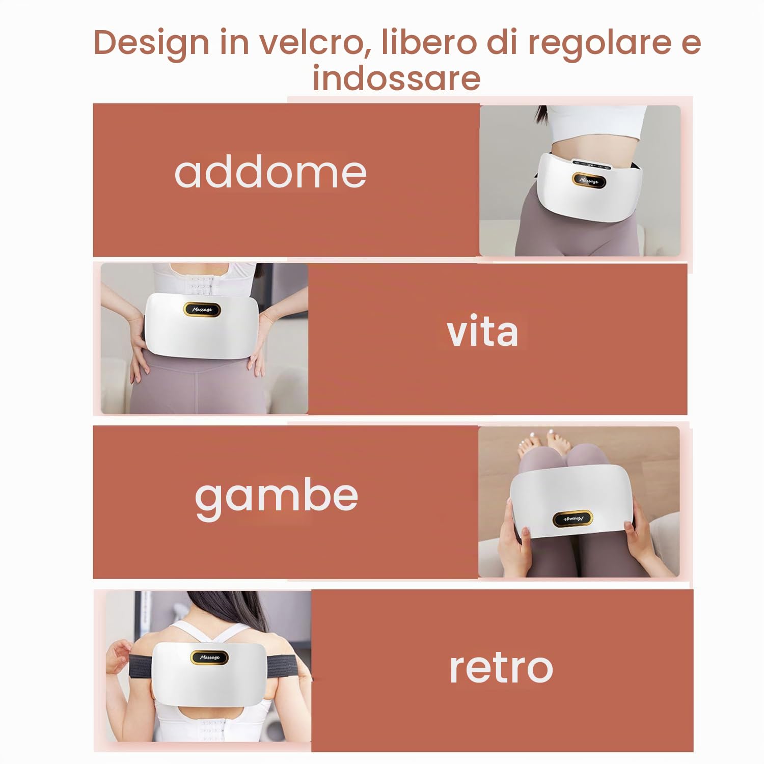 Massaggiatore addominale elettrico per appiattire la pancia, strumento per impastare la pancia con 3 modalità di massaggio, potenza visualizzata, sollievo dal dolore per schiena, collo e gambe