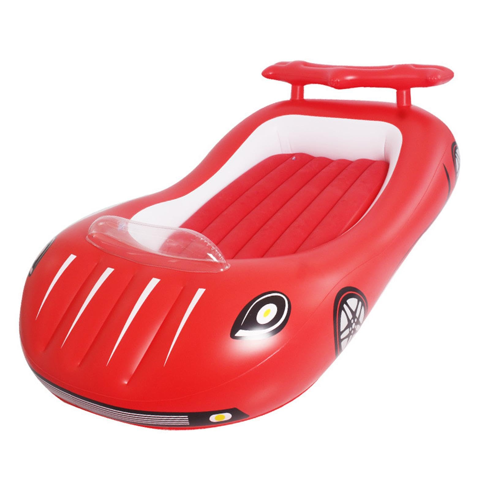 Letto Gonfiabile Bambini Materasso Ad Portatile Morbido PVC Forma Macchina con Ampio Spazio E Sponde Laterali Adatto a Sonno Gioco Casa, Rosso