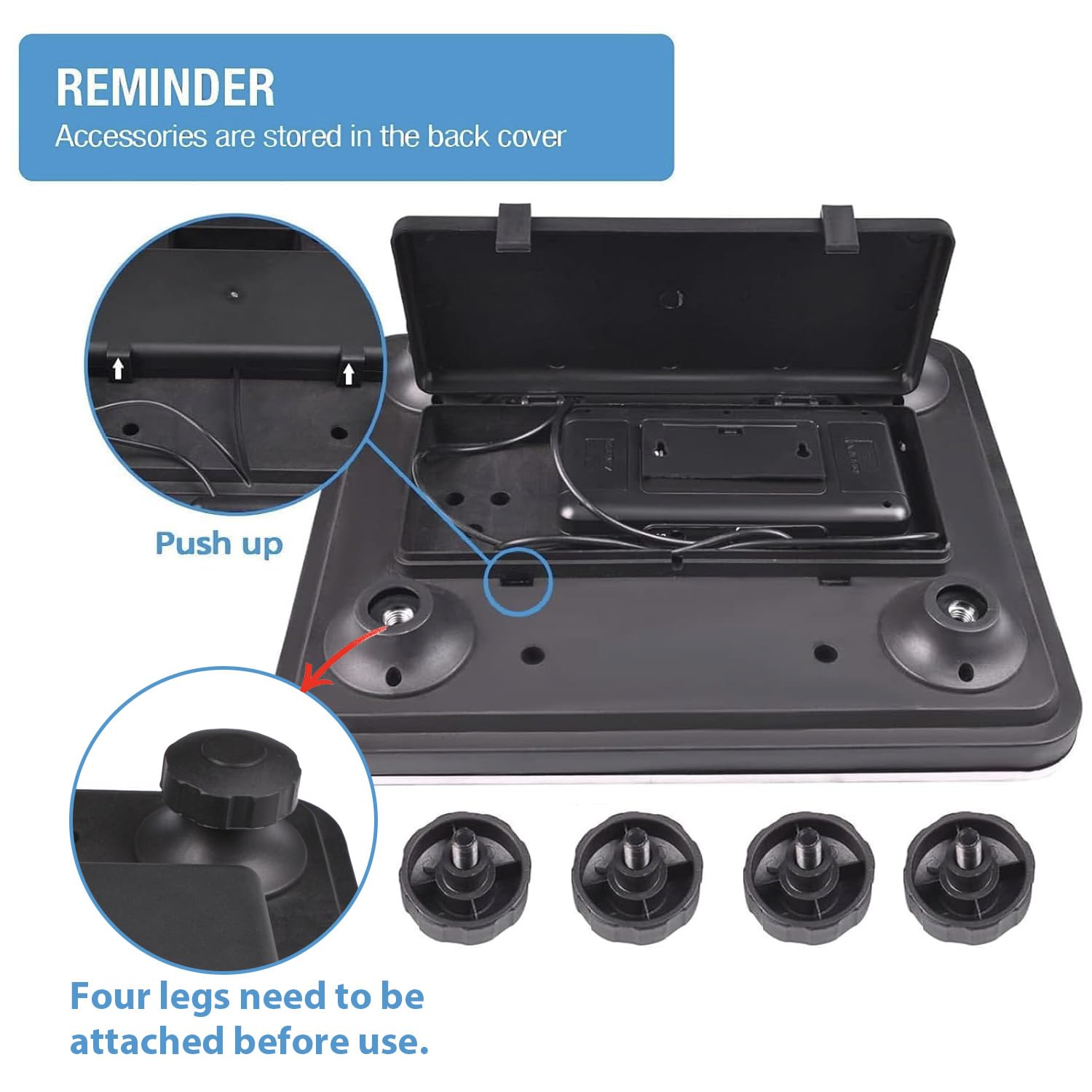 SurmountWay Pèse-personne numérique LCD 299,4 kg Balance Poids Plate-forme robuste portable en acier inoxydable pour envoi postal Poids pour Balance 35,6 x 30,5 cm